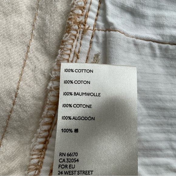 Free People We The Free Mom Jeans Sz 31 Ivory Retro Frayed Hem Pleated High Rise - Picture 12 of 12